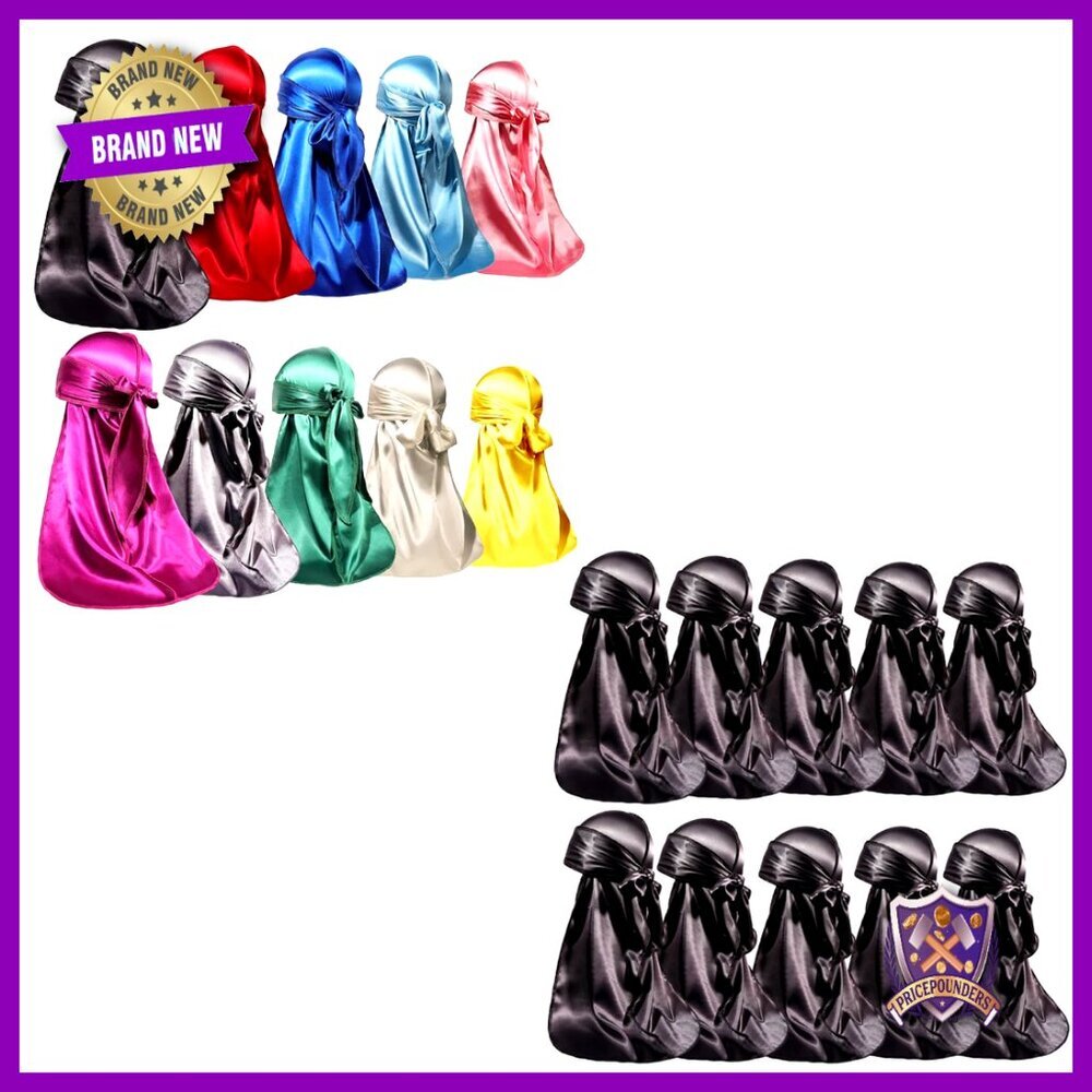 20 Piece Silk Durag Set for Men, Hair Protection & Styling